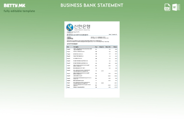 модерен стил Јужна Кореја Шинхан за проверување на деловниот извештај за шаблон 